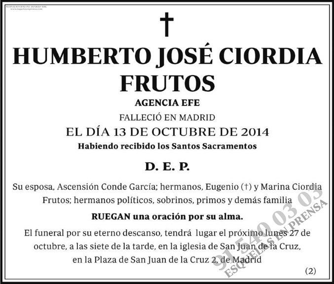 Humberto José Ciordia Frutos